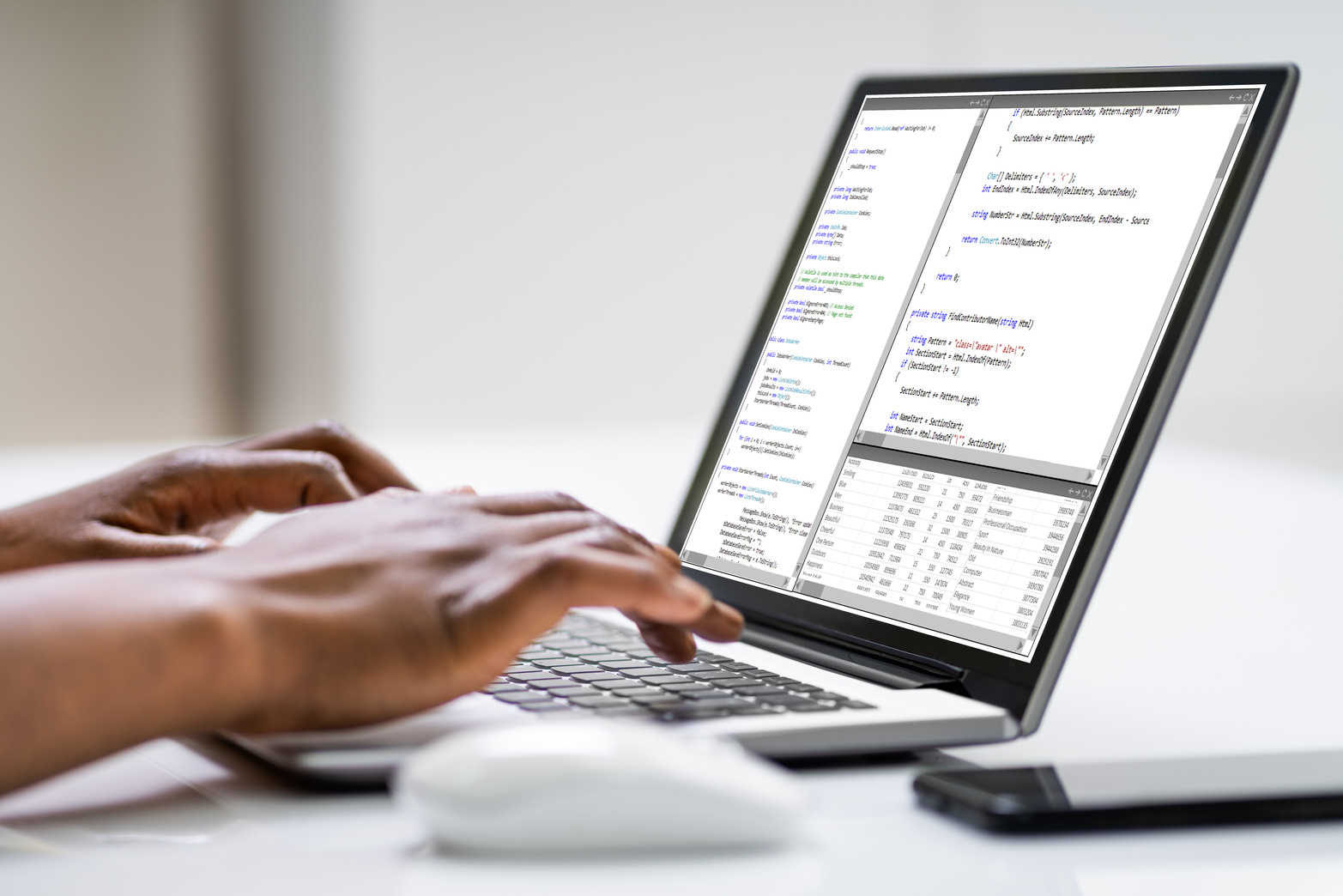 Software Developer Writing Computer Code